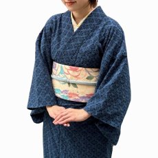 画像1: 刺繍レース着物「モロッカン」藍色 (1)